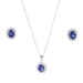 Sapphire Necklace & Earring Set - F0-SBEAN