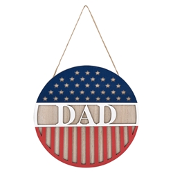 Dad Stars & Stripes Wood Hanging Sign 