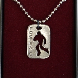 Football Dog Tag Necklace 