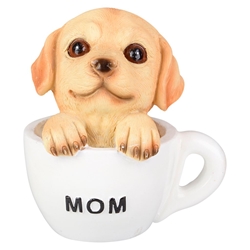 Mom Polyresin Dog in Tea Cup 