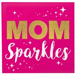 Mom Sparkles Wood Plaque 